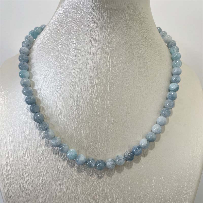 8MM Aquamarine Jade Necklace B - Yoga Health & Fitness Center review and price