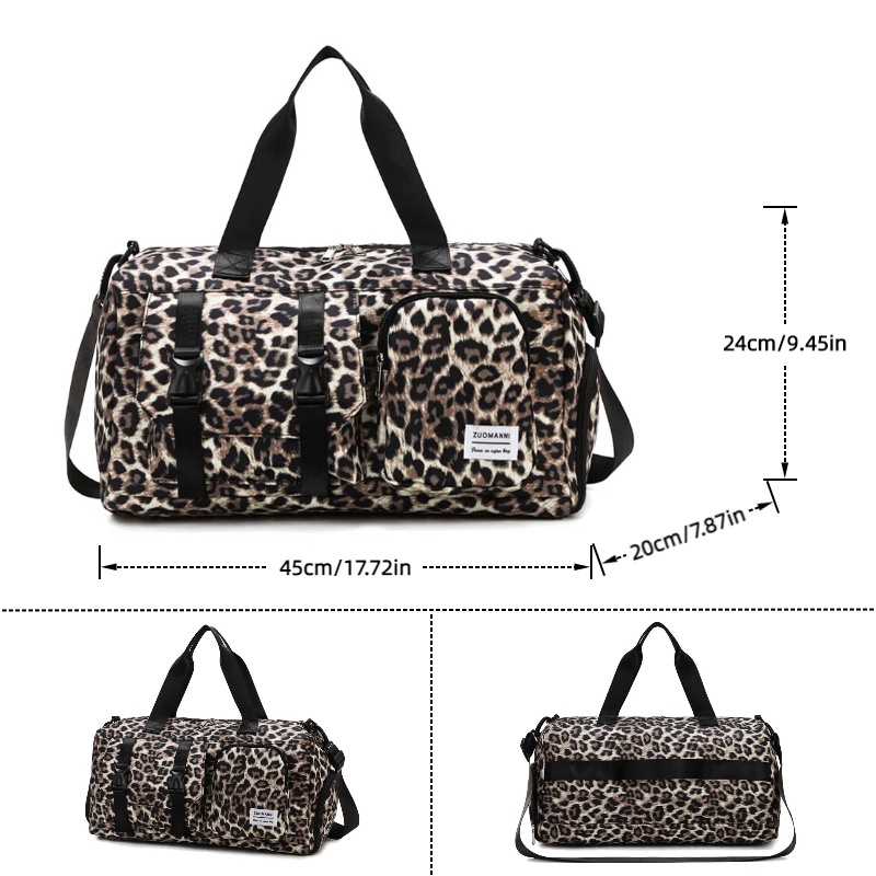 Fashionable Leopard Print Spor - Yoga Fitness Bag review and price