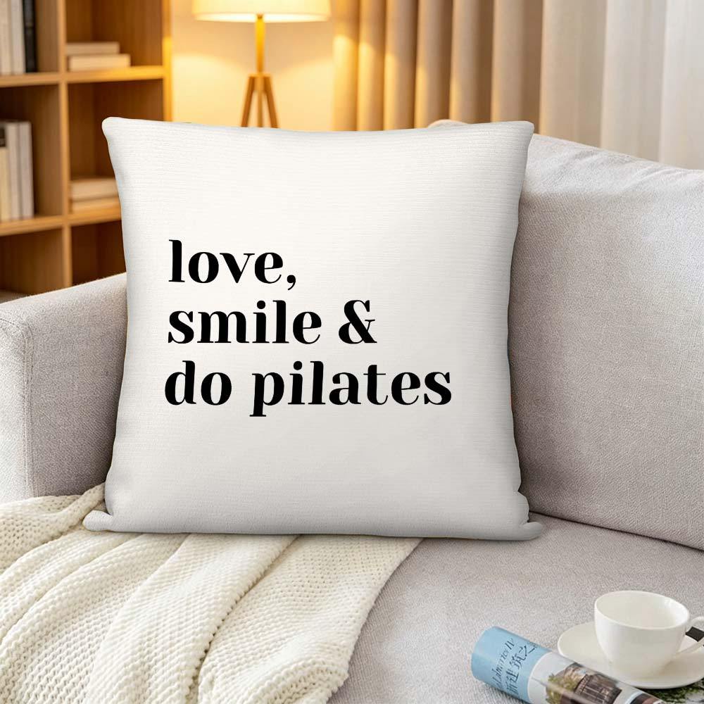 Love Smile Do Pilates Pillowca - Yoga Fitness Quotes review and price