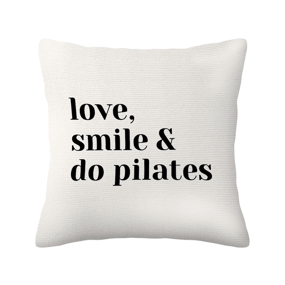 Love Smile Do Pilates Pillowca - Yoga Fitness Quotes review and price