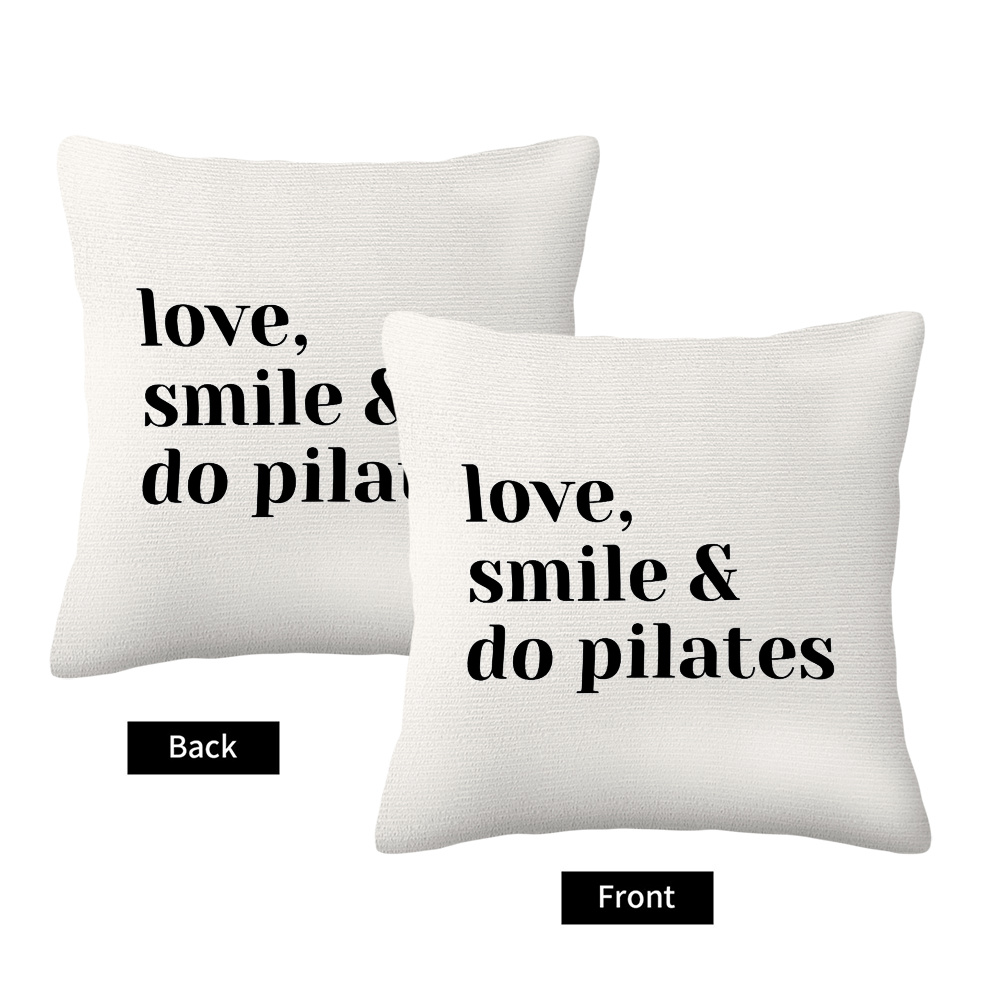 Love Smile Do Pilates Pillowca - Yoga Fitness Quotes review and price