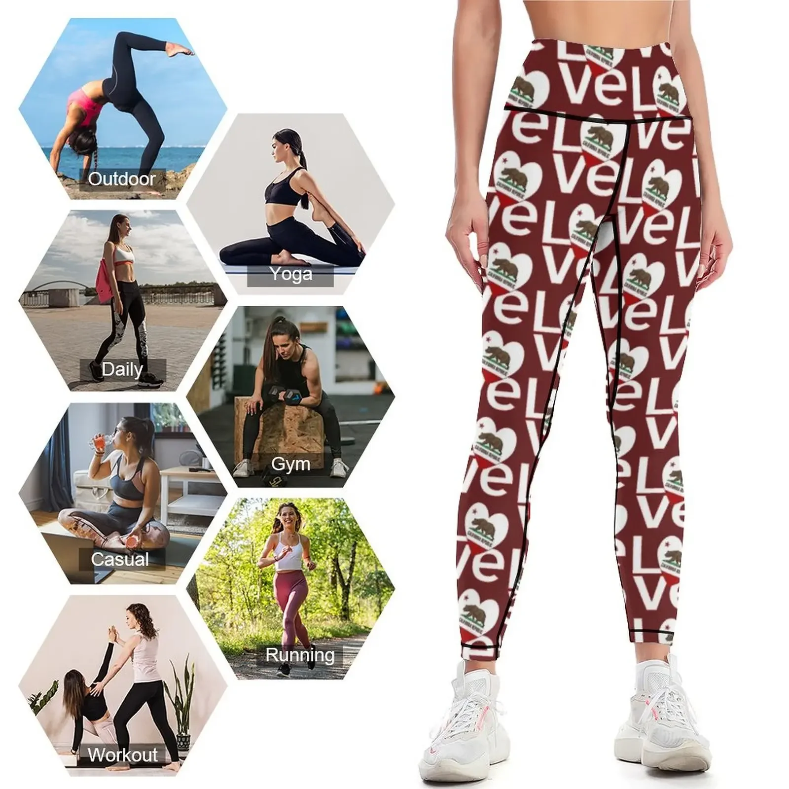 Red and White California LOVE  - Yoga Fitness California review and price
